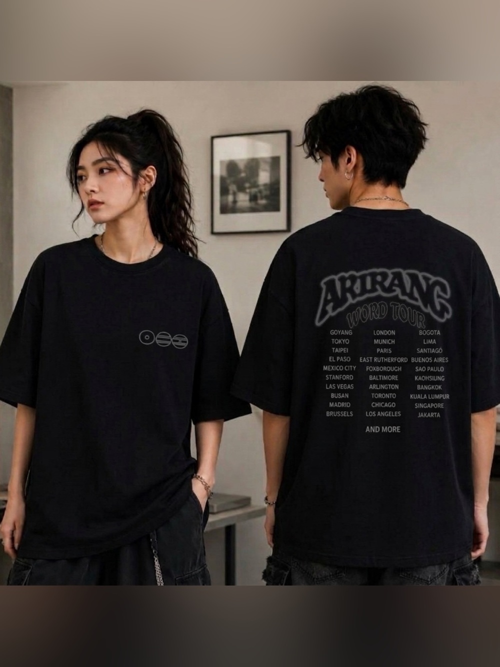 Black Arirang Word Tour 26 Graphic Tee Vintage - Unisex BTS Army Shirt